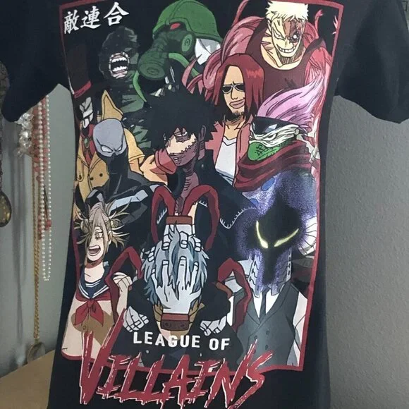 My Hero Academia League of Villains Graphic T Shirt Men's size S Black & Red - Picture 3 of 4